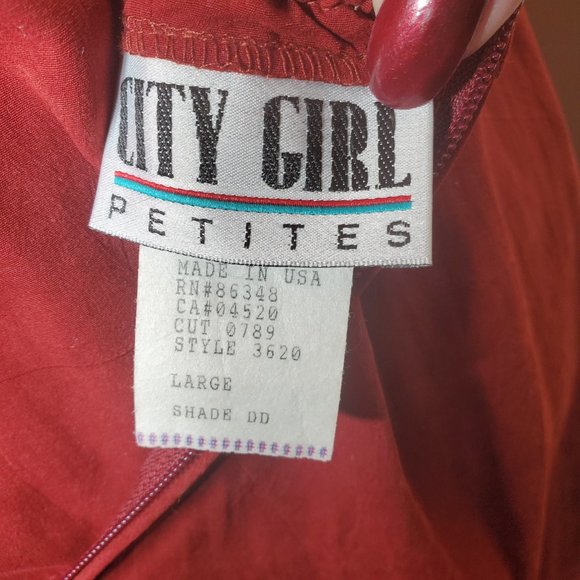 Vintage 80's City Girl Petites 3-Piece Embroidered Skirt Suit  - Size Large - Picture 8 of 15